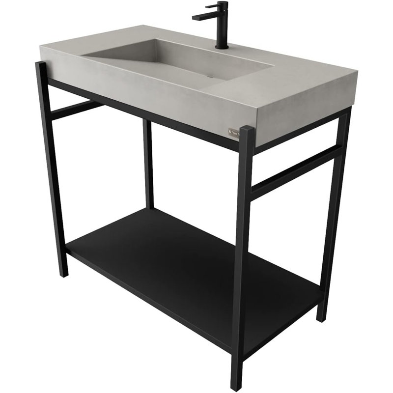 36'' W Single Vanity, Storm, Brushed Nickel, Single Hole