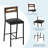 3-Piece Kitchen Table Set, 36" Dining Table with Storage Shelves & 2 Upholstered Chairs, Rustic Brown-882006228