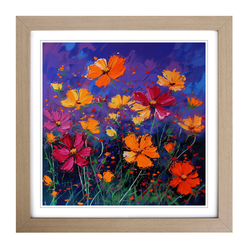 Cosmos Fauvism - Framed Print, Oak