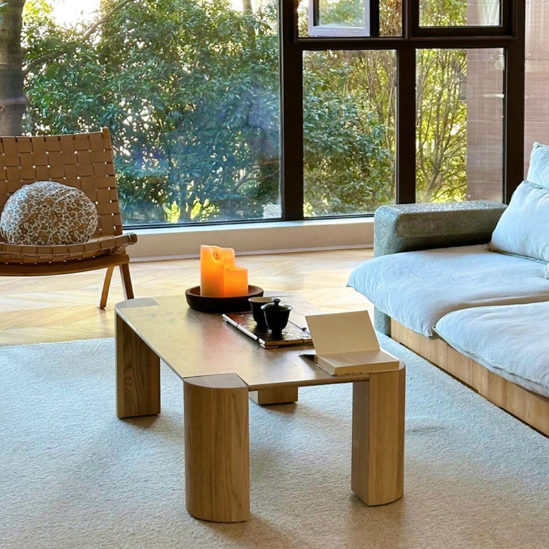 Table basse en bois fritté de style moderne, H 15,7 po x L 39,3 po x l 19,6 po