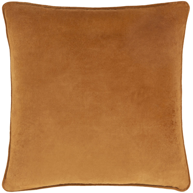 Safflower Cotton Pillow Cover, Burnt Orange, 20" H x 20" W, Down