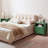  Overstreet Nightstand Set of 2 with Charging Station, 22" fluted set Bedside Table with 2 Drawers, Open Shelf, Rounded Top & Solid Wood Legs,Green-120830565-121084130