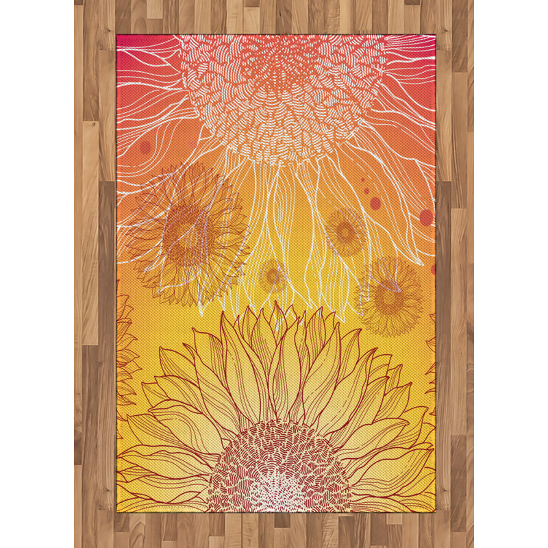 Botanical High Density Long Fiber Poly Threads Decorative Area Rug Carpet, Rectangle 4' x 5'8"