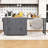Dosha Rolling Kitchen Island with Extendable Dining Table, Spice Rack and Storage Cabinet-549946512