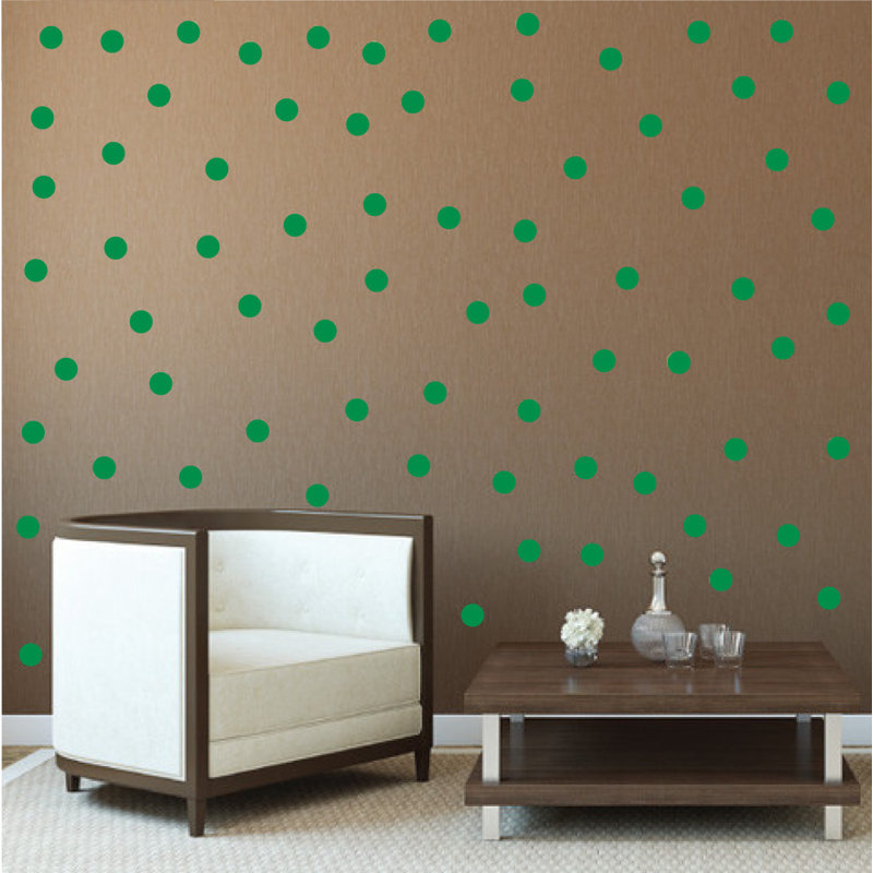 Adhésif décoratif à pois, H 48 po x l 78 po x P 0,01 po, Vert clair