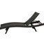 Chaise longue Pe en gris - 8 po Hauteur de l'emballage, conception portative avec cadre en fer imperméable