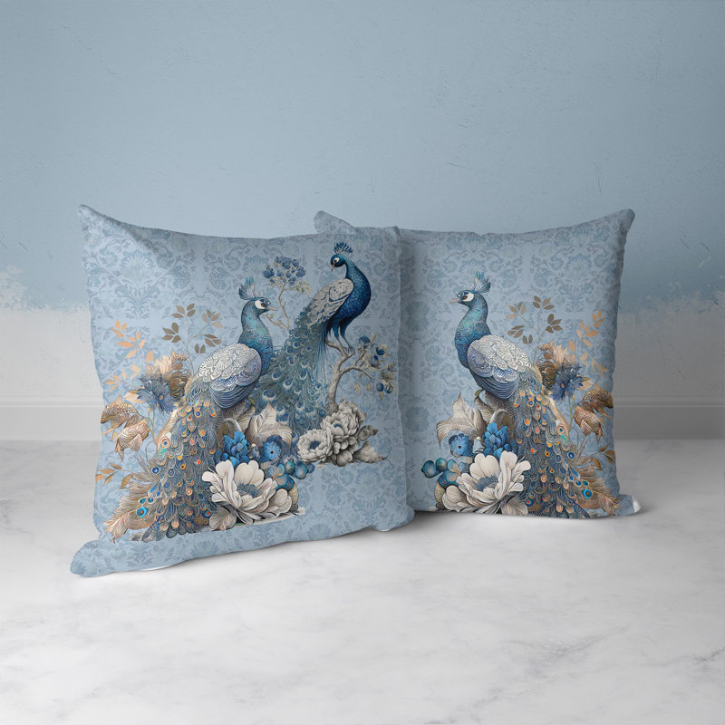Regal Feathers Throw Pillow with removable cover, 16" x 16"