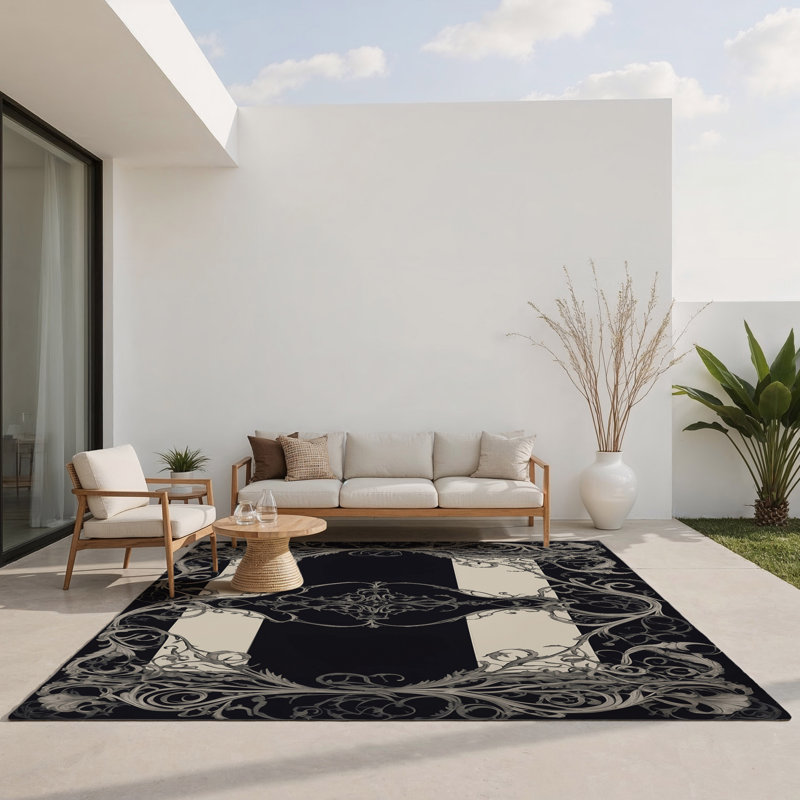 Tapis intérieur et extérieur Veil Of Night, Rectangle 1 pi 6 po x 2 pi 6 po