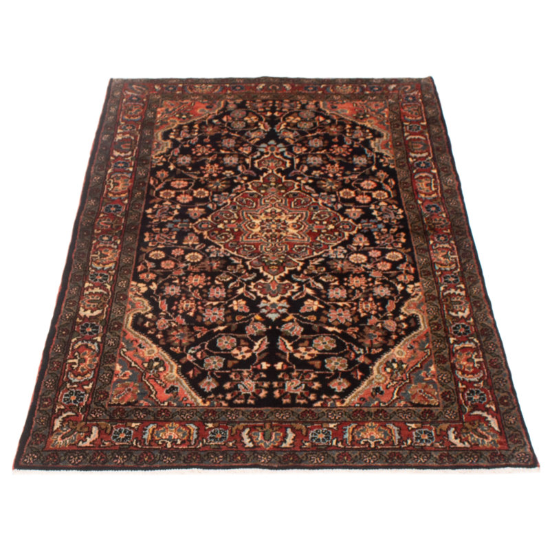 Tapis noir Anatolian, noir, cuivre 4 pi 3 po x 6 pi 11 po