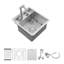 Évier de bar encastrable 15 po avec robinet pliant 15 po x 17 po x 9 po éviers de cuisine en acier inoxydable de calibre 16
