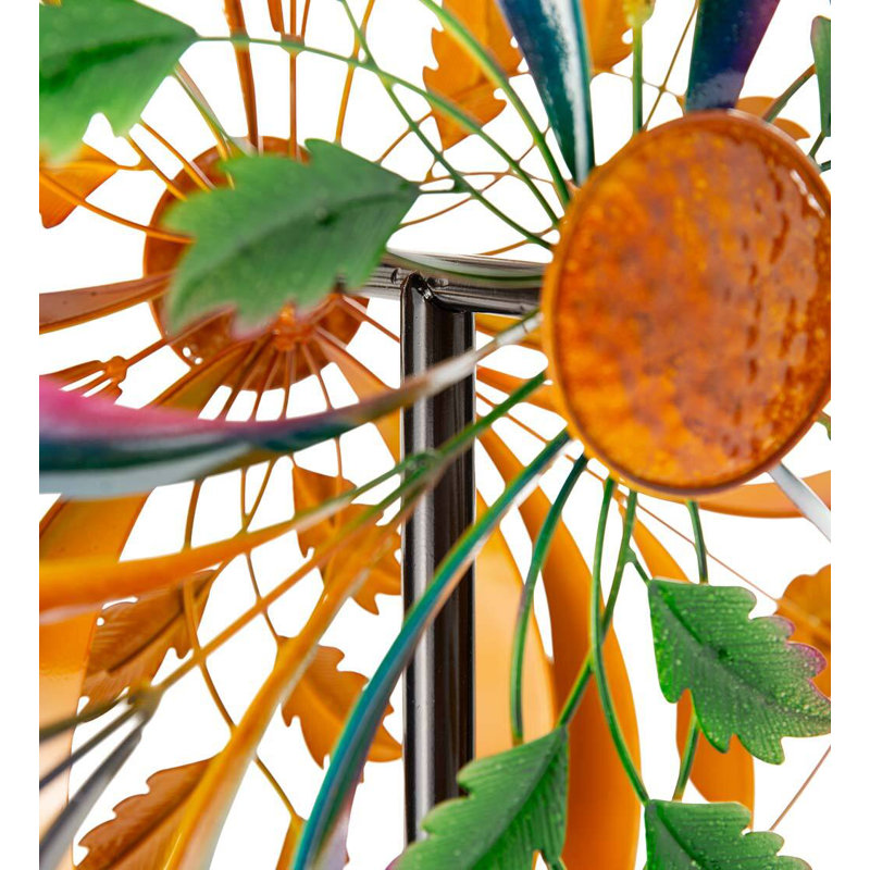 Colorful Tail Feathers Dual-Rotor Metal Wind Spinner
