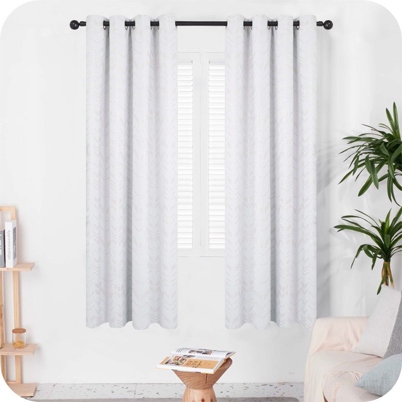 Abrahamsen Blackout Curtain Pair, Silver Grey, 46cm Width x 183cm Drop
