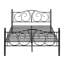 Structure de lit plateforme pleine grandeur moderne en métal noir avec tête et pied de lit, rangement sous le lit de 12,6 po, aucun sommier tapissier requis-969758262-1028480343