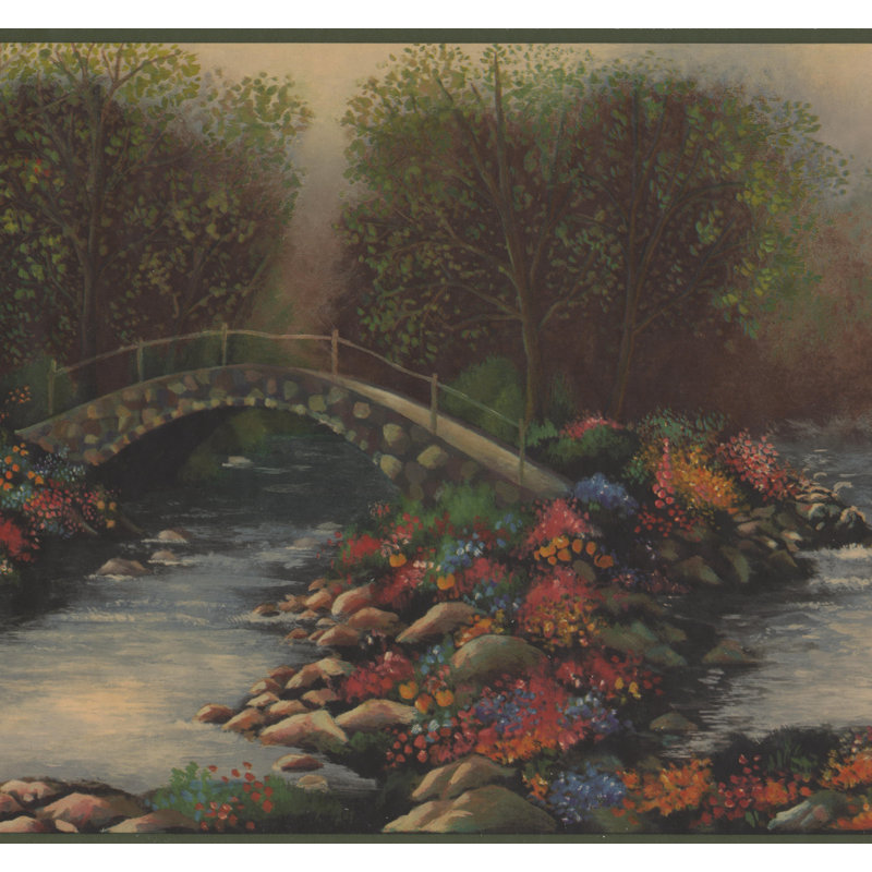 Bordure de papier peint Stegeman Nature Forest Creek