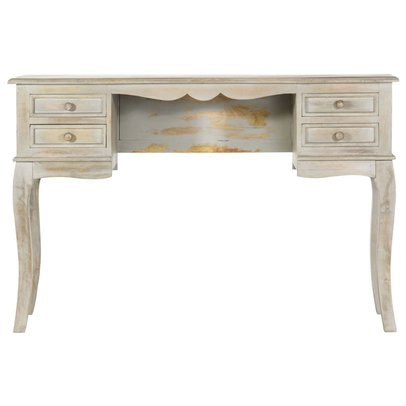 Paris Solid Wood Writing Desk, Grey