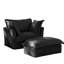 Fauteuil spacieux avec salon en velours côtelé noir