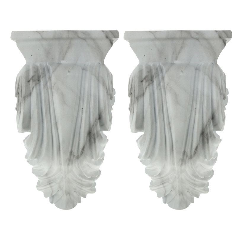 Brilon Polyresin 3.5'' Mounting Bracket, White Marble