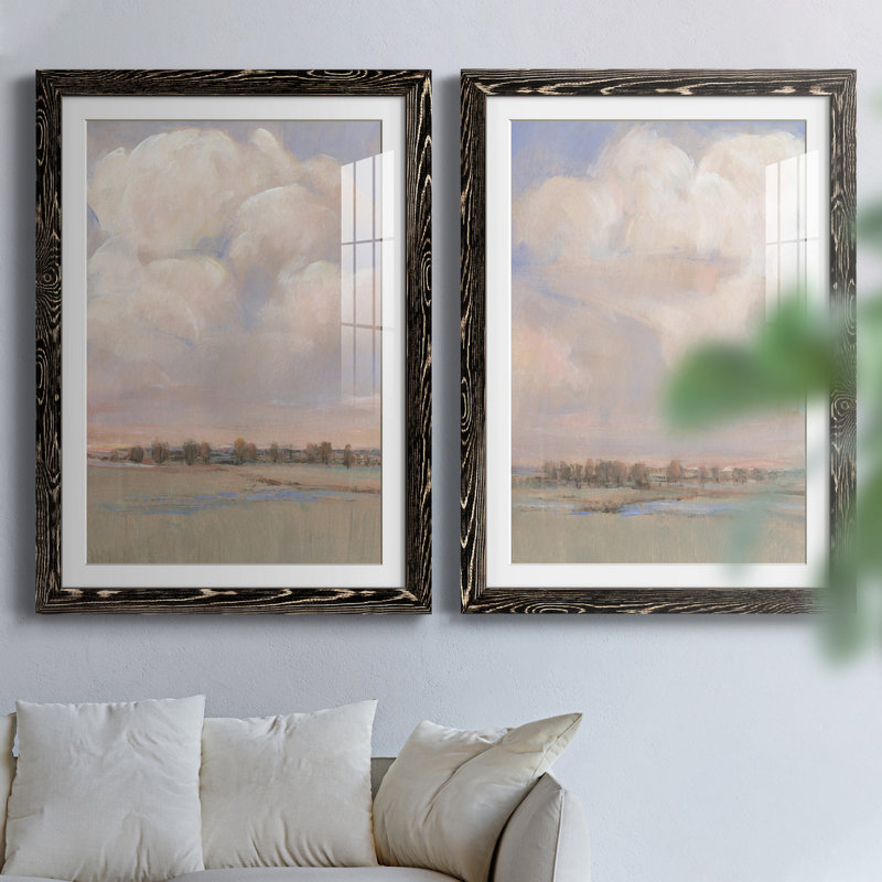 «Billowing Clouds», reproduction d'art encadrée prête à être accrochée, H 43,5 po x l 31,5 po x P 1 po, Papier encadré noir