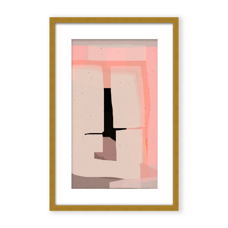 Abstract Phase 1 by  - Picture Frame Painting on Paper, 48" H x 32" W x 2.375" D, Framed Canvas, Black
