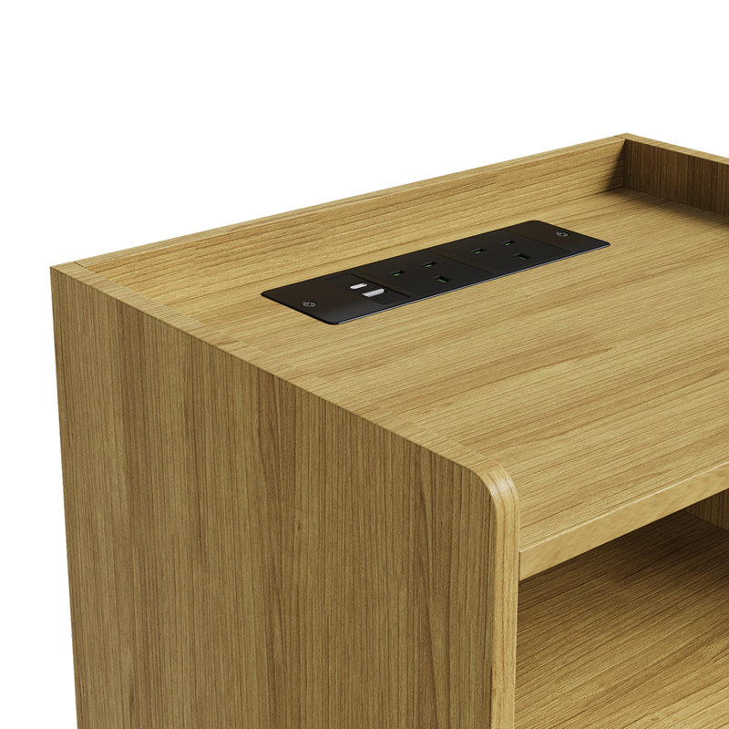 40cm W Solid + Manufactured Wood Bedside Table