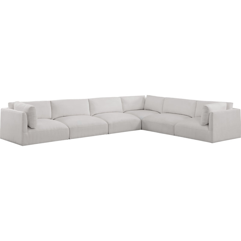 Canapé modulaire réversible de coin Ittai, Tissu crème en polyester