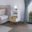 Table de chevet A Magness, chambre, blanc / macadamia