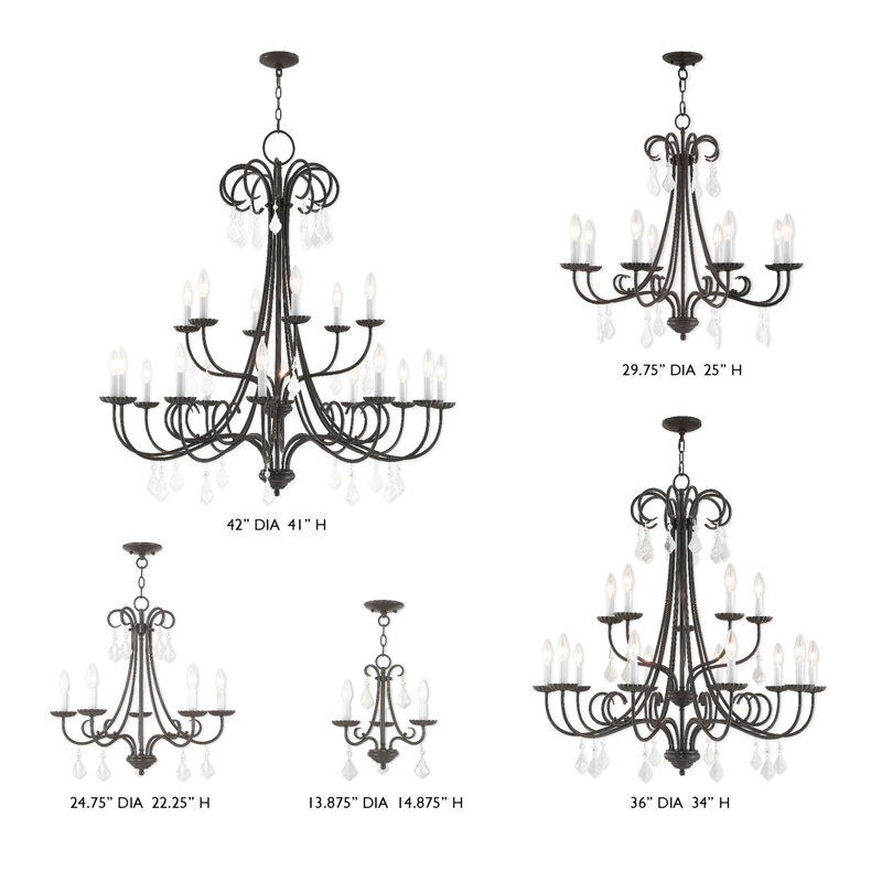 Lustre traditionnel / classique à 3 lumières de style bougie Blaney, H 8 po x l 9 po x P 11 po, Bronze anglais