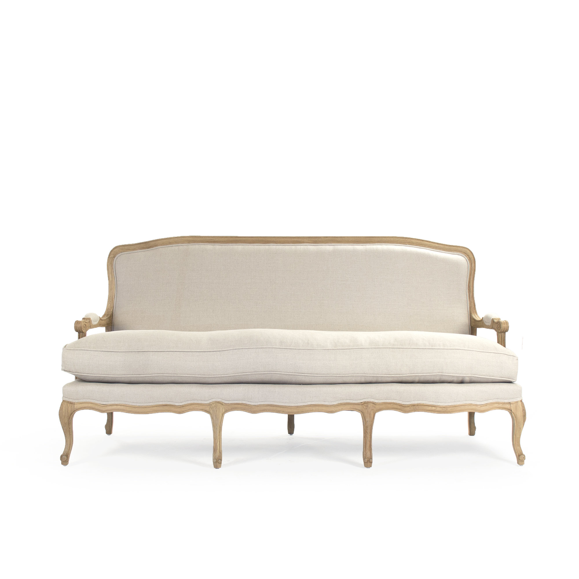 One Allium Way® Emelie 71.75" Linen Recessed Arm Sofa with Reversible Cushions | Wayfair