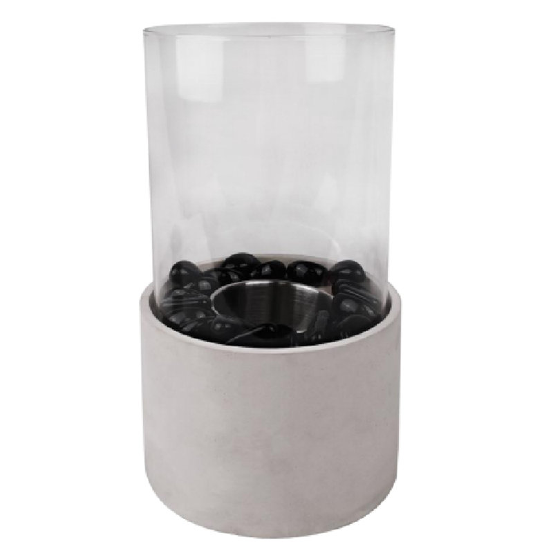 Stone Tabletop Fireplace, Gray