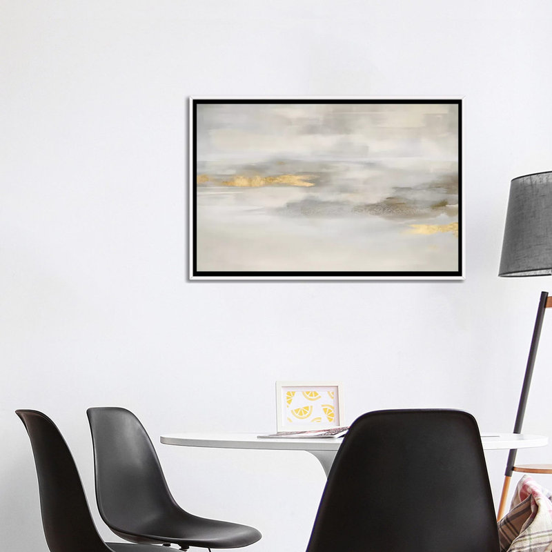 «Ethereal In Neutral» par Rachel Springer - impression d'art graphique, H 26 po x l 40 po x 1,5 po, Pas de tapis