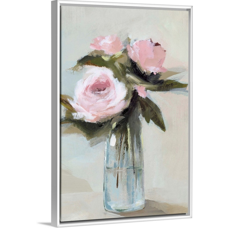 "Les pivoines dans un vase I" par Isabelle Z - reproduction d'art sur toile, Toile blanche encadrée
