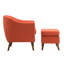 Chaise d'appoint rembourrée en lin avec repose-pieds en bois d'hévéa Arlaith-490469271