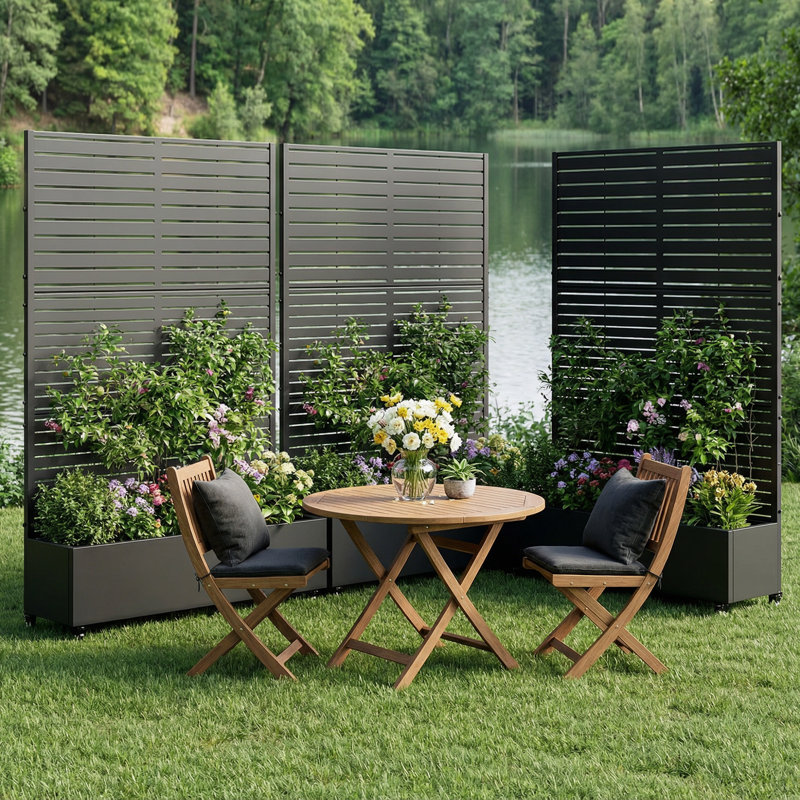 185cm H x 360cm W Metal Lattice Panel Trellis, 185" H x 360" W x 40" D