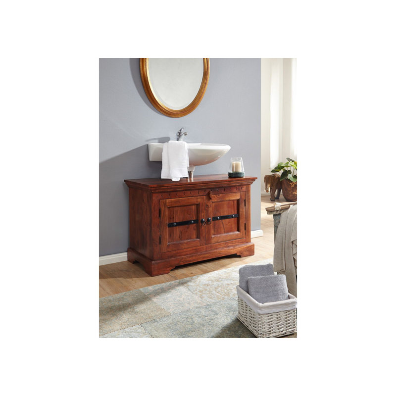 Oxford 88cm Single Bathroom Vanity Base Only, Nougat