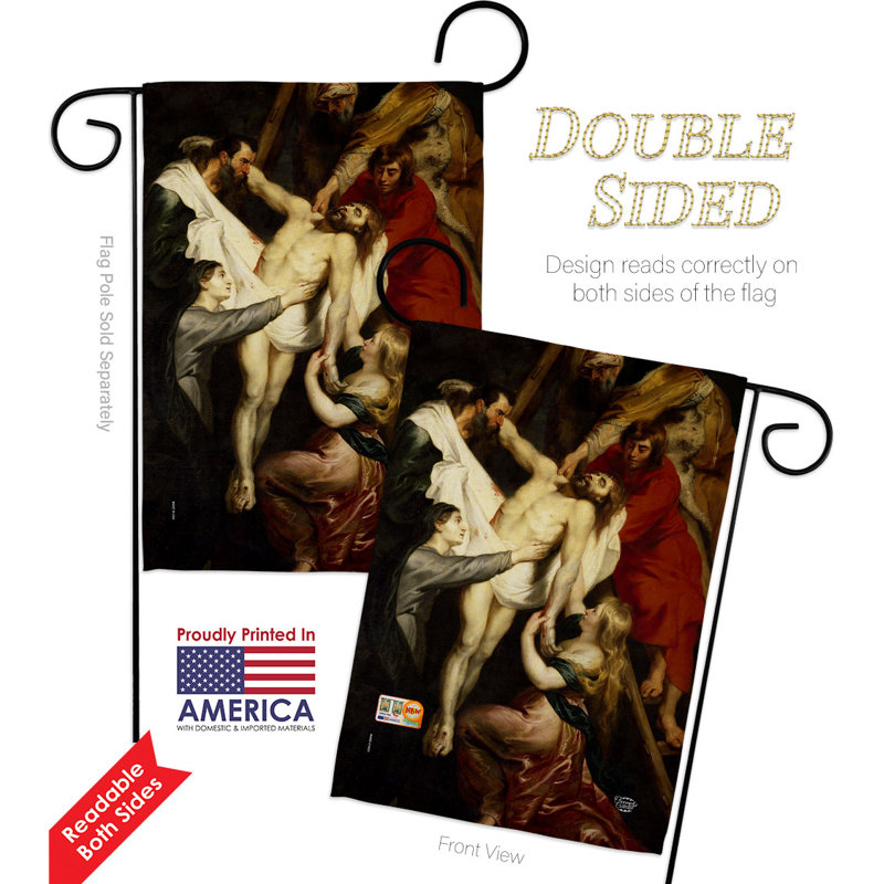 Ensemble de drapeaux en polyester 18,5 x 13 po Descent from the Cross
