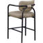 Tabouret de bar en cuir taupe Serava-129631237
