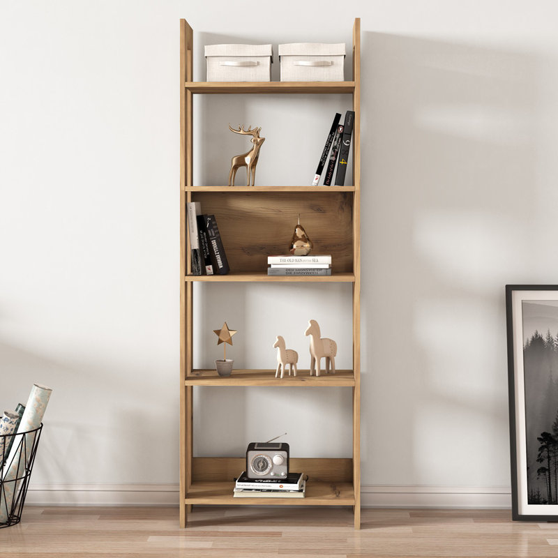 Baugus 180cm H x 64cm W Standard Bookcase, Oak