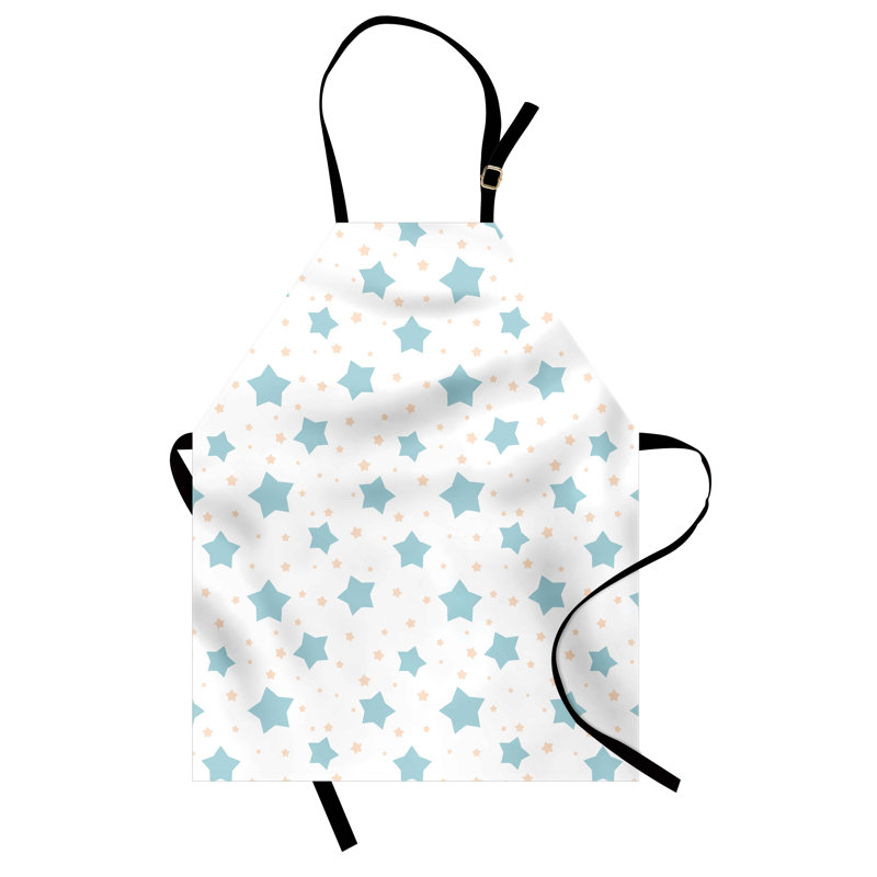 Dakota Fields Neutral Colour Apron Unisex Soft Coloured Stars Adult Size Cadet Blue and Pale Peach