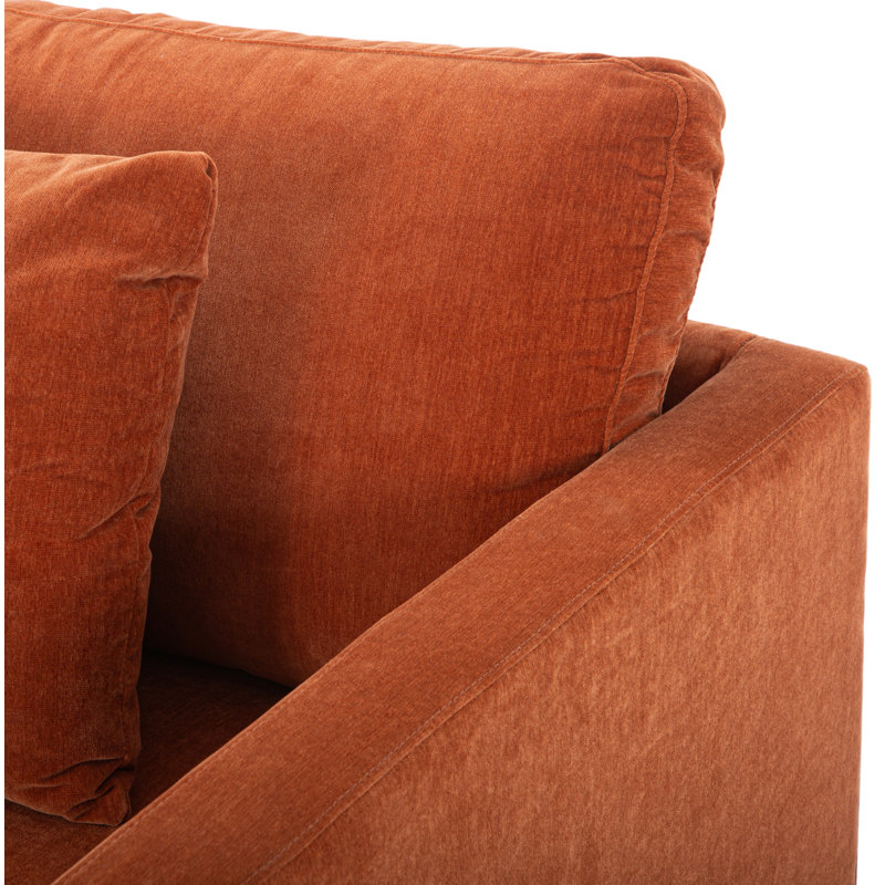 Kenji Upholstered 84'' Sofa, Rust Performance Chenille