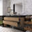 Bathroom Vanity Matte Black Engineered Quartz Sink-151646901
