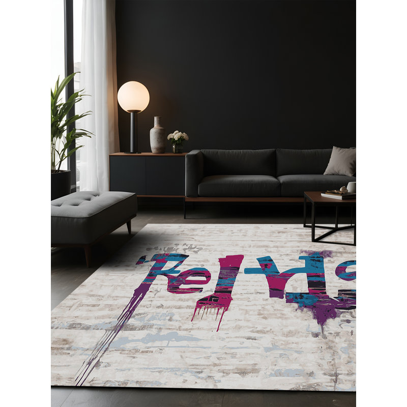 Silky Soft Plush Gray Area Rug, Square 3'