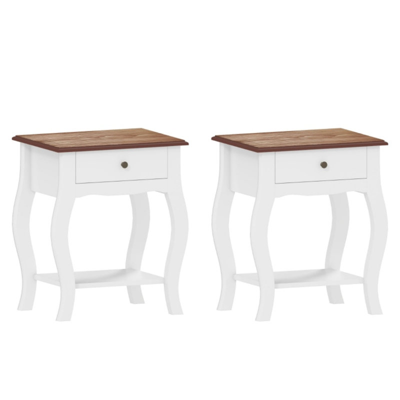 45cm W Engineered Wood Bedside Table