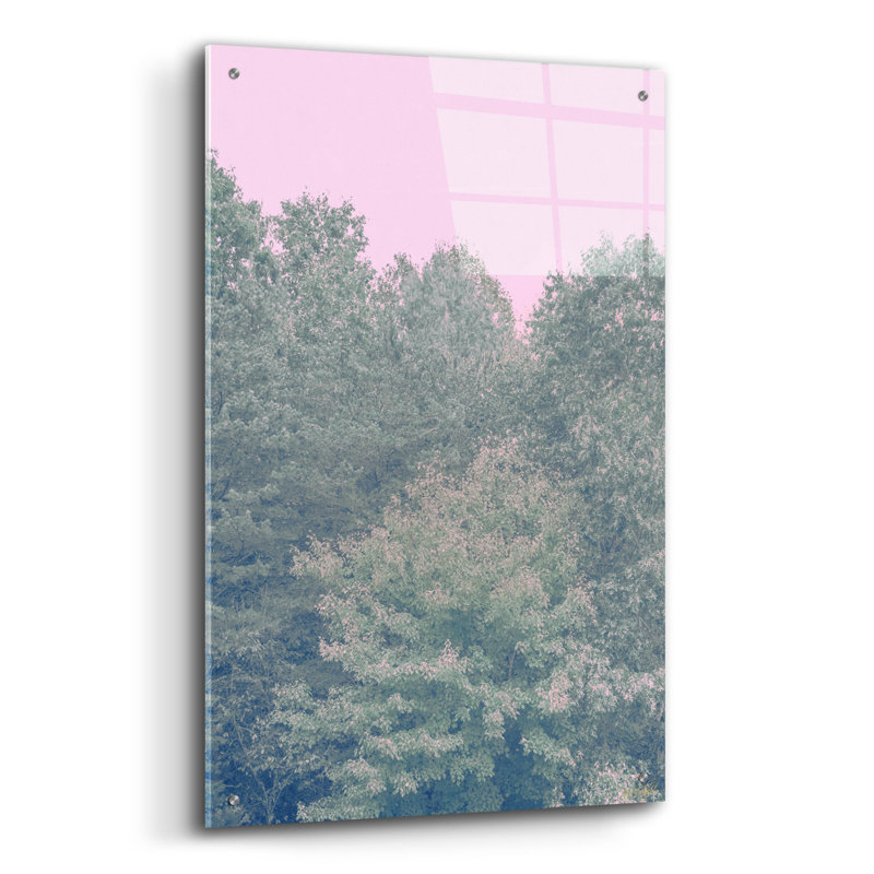 Art mural en verre épique «Pink Sky Forest» par Life BeautifuLEE, 24 po x 36 po, H 36 po x l 24 po