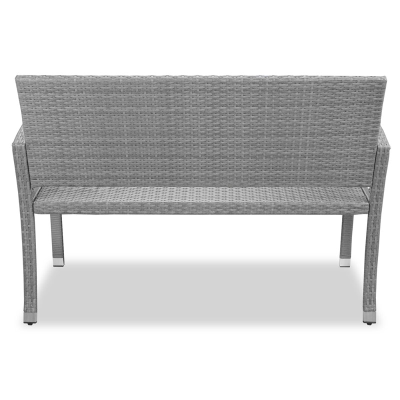 Martiques Powder Coated Steel Garden Bench, Grey