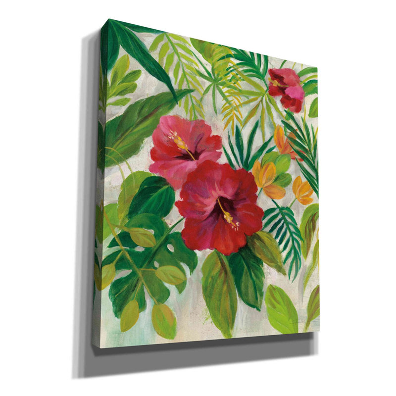 «Tropical Jewels I» par Silvia Vassileva, art mural sur toile, H 24 po x l 20 po x P 0,75 po