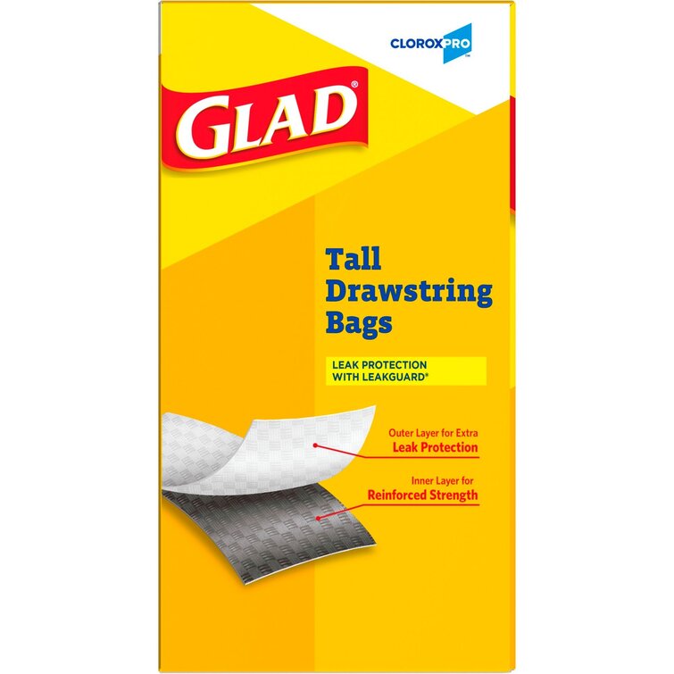 Clorox Glad Tall Drawstring Trash Bags 13 Gallon, 100 Count, White 4 / –