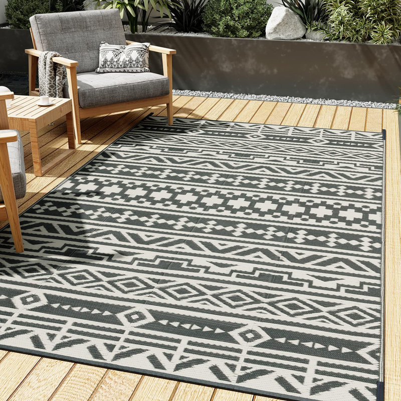 Tapis d'extérieur réversible imperméable Marliegh, Rectangle 5' x 8'