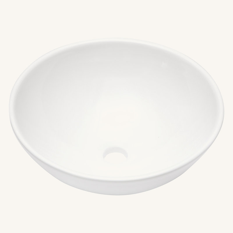 16"X16" White Ceramic Round Vessel Bathroom Sink
