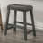 Set of 2 Rustic Counter Stools, 25-Inch Backless Wooden Farmhouse Barstools with Faux Leather Seat, Distressed Finish, Space-Saving Design