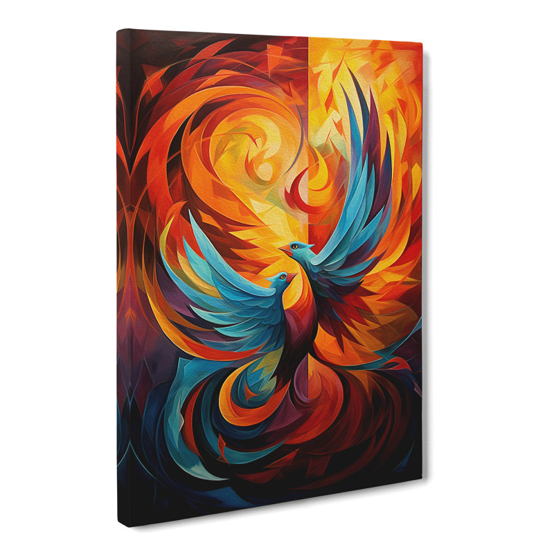 Phoenix Cubism Art - Wrapped Canvas, 60cm H x 40cm W x 3cm D